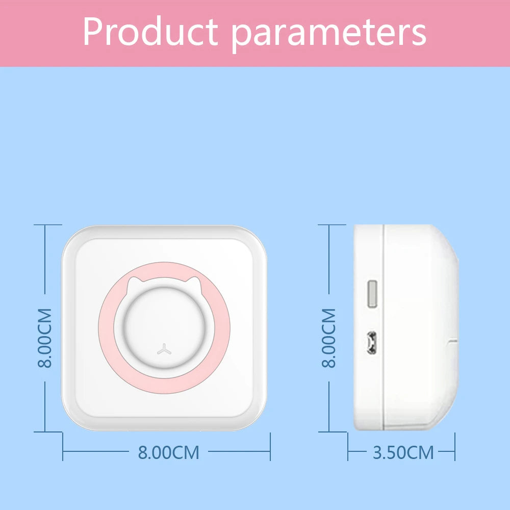 Mini Portable Sticker Label Printer