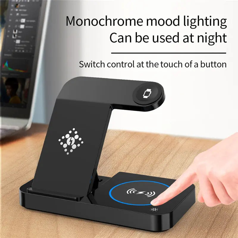 4-in-1 Foldable Wireless Charging Station – Fast Charger for iPhone, Samsung, Apple Watch, AirPods – Portable, Durable, All-in-One Wireless Charger