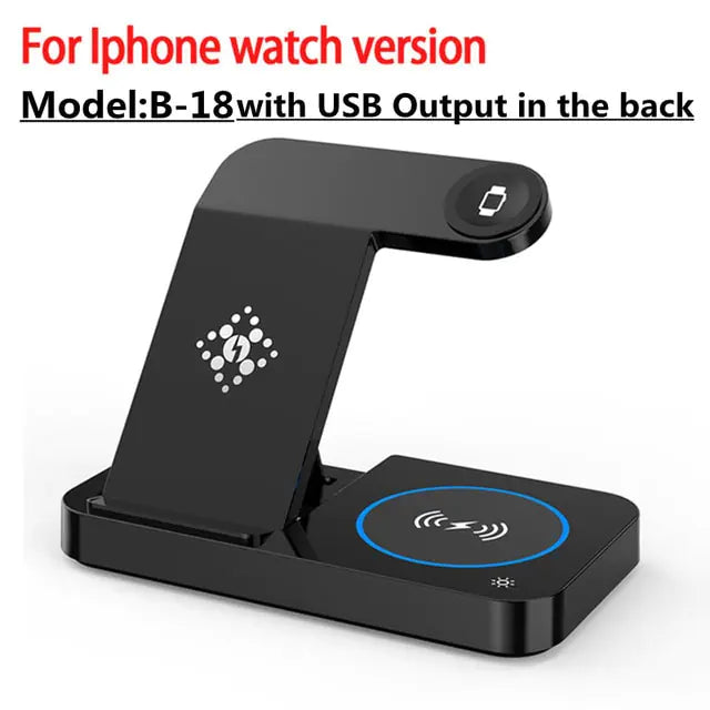 4-in-1 Foldable Wireless Charging Station – Fast Charger for iPhone, Samsung, Apple Watch, AirPods – Portable, Durable, All-in-One Wireless Charger